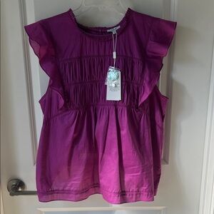 NWT!  Rails Filomena Ruffle Blouse in Berry